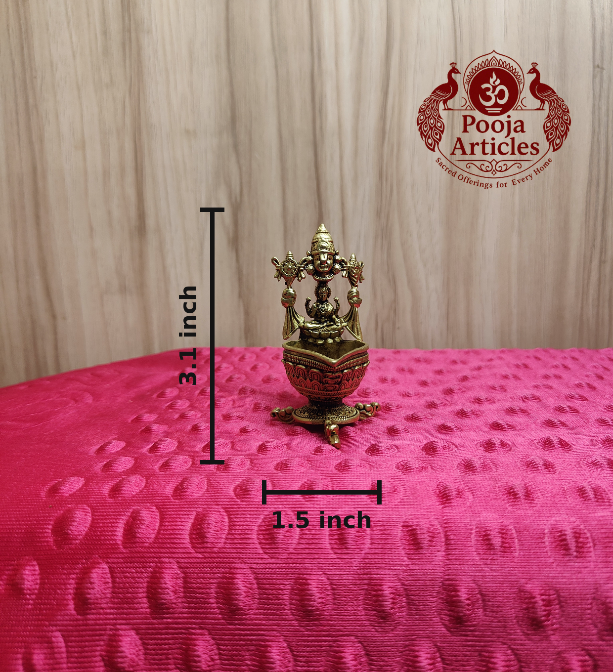 Premium Brass Tirupati Balaji & Goddess Lakshmi Diya 3.1 Inch