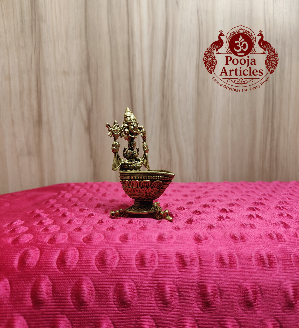 Premium Brass Tirupati Balaji & Goddess Lakshmi Diya 3.1 Inch