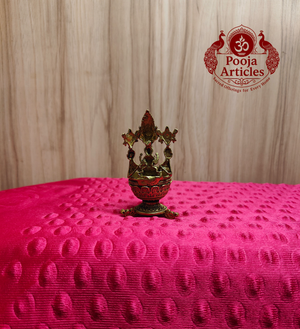 Premium Brass Tirupati Balaji & Goddess Lakshmi Diya 3.1 Inch