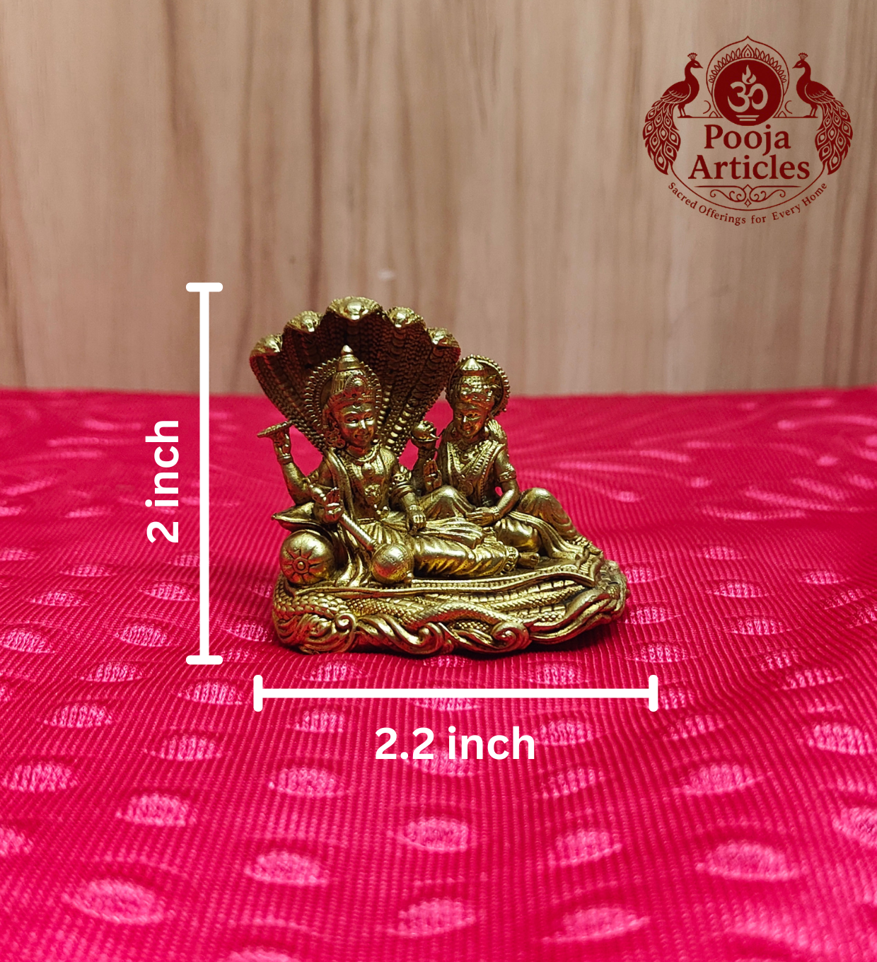 Premium Brass Vishnu Lakshmi Idol 2 Inch