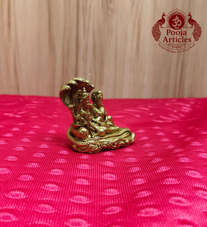 Premium Brass Vishnu Lakshmi Idol 2 Inch - Side View