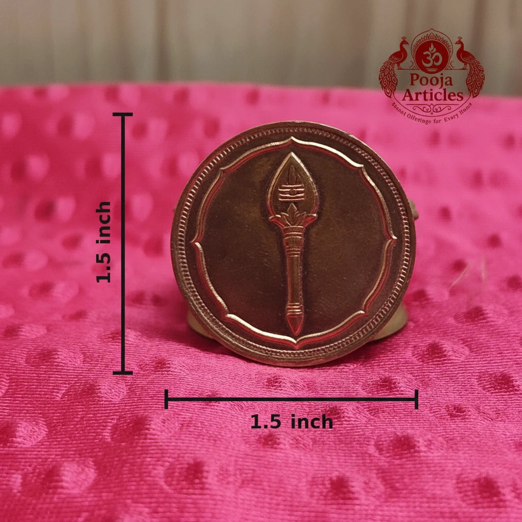 Premium Copper Pocket Coin Trishul Vel 