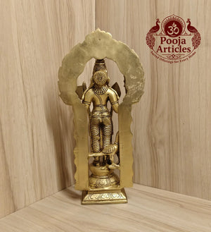 Brass Thiruvachi Murugan Statue 11.5 Inch