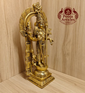 Brass Thiruvachi Murugan Statue 11.5 Inch