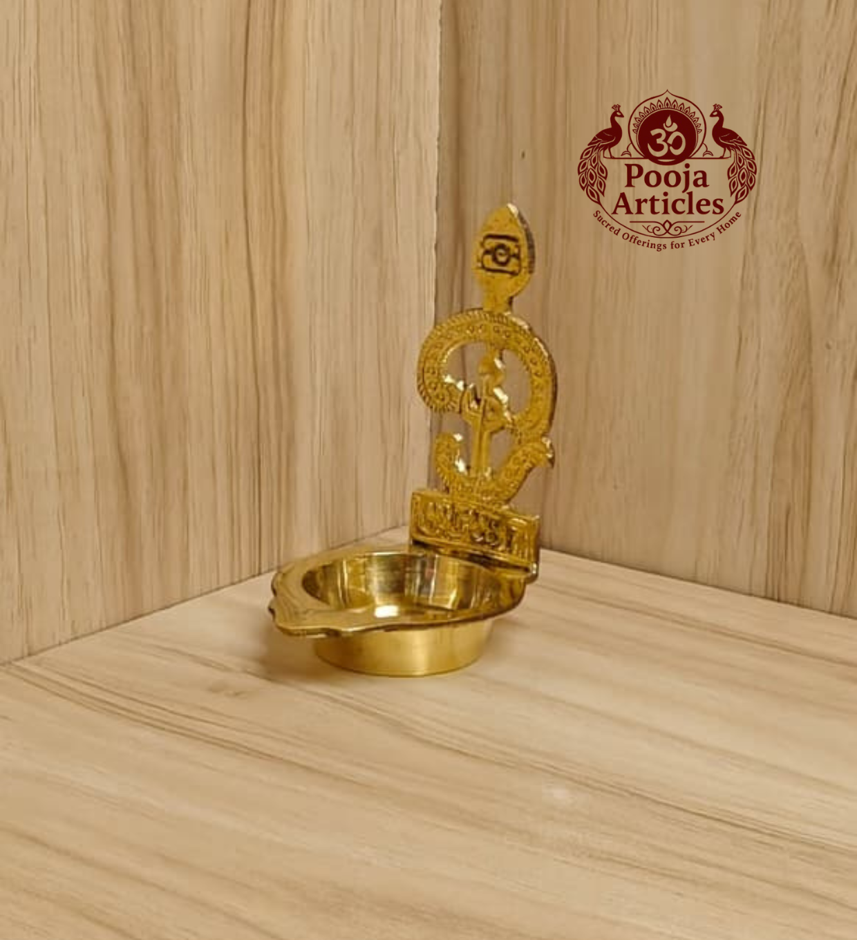 Brass Om Muruga Vilakku 4 Inch