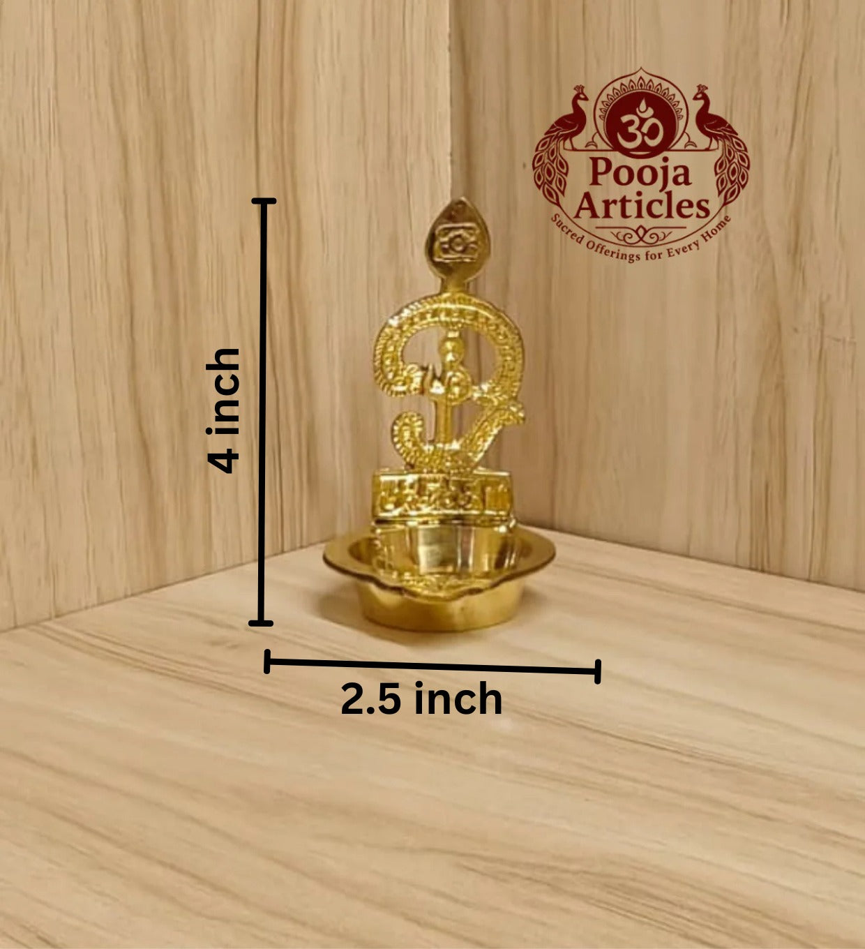 Brass Om Muruga Vilakku 4 Inch