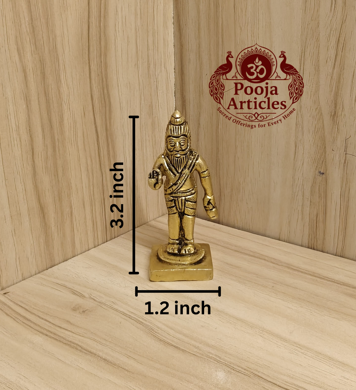 Brass Agathiyar Statue 3.2 Inch
