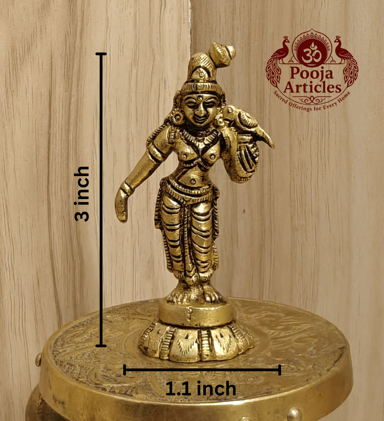 Brass Andal Idol 3 Inch
