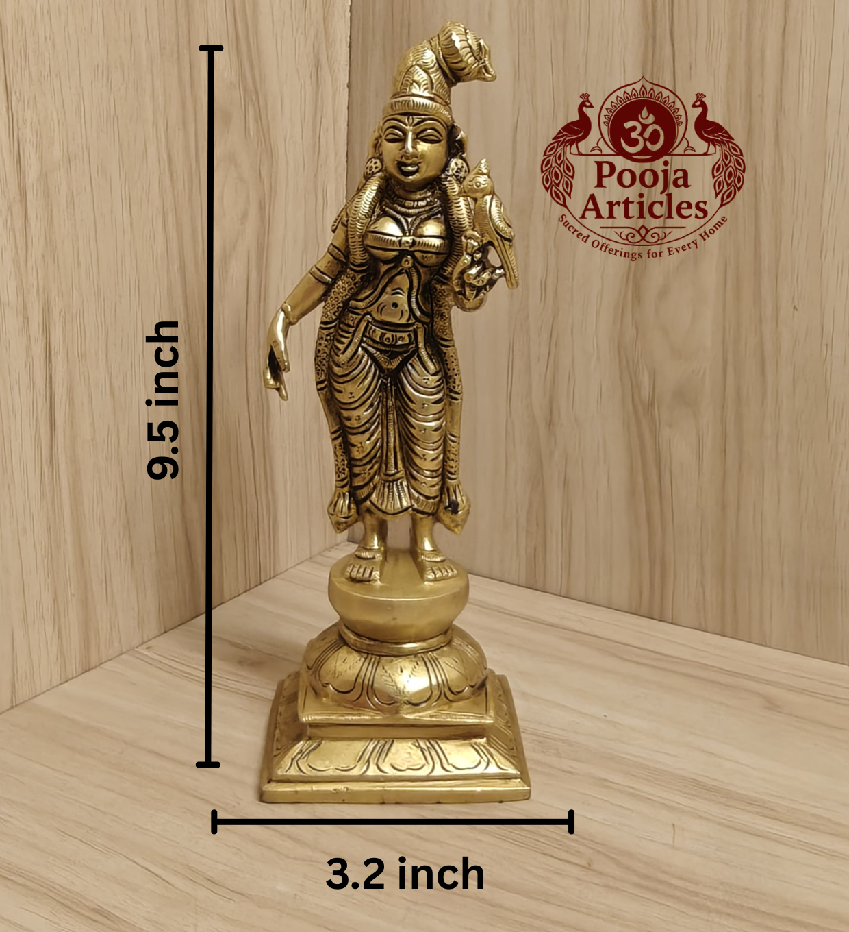 Brass Andal Statue 9.5 Inch
