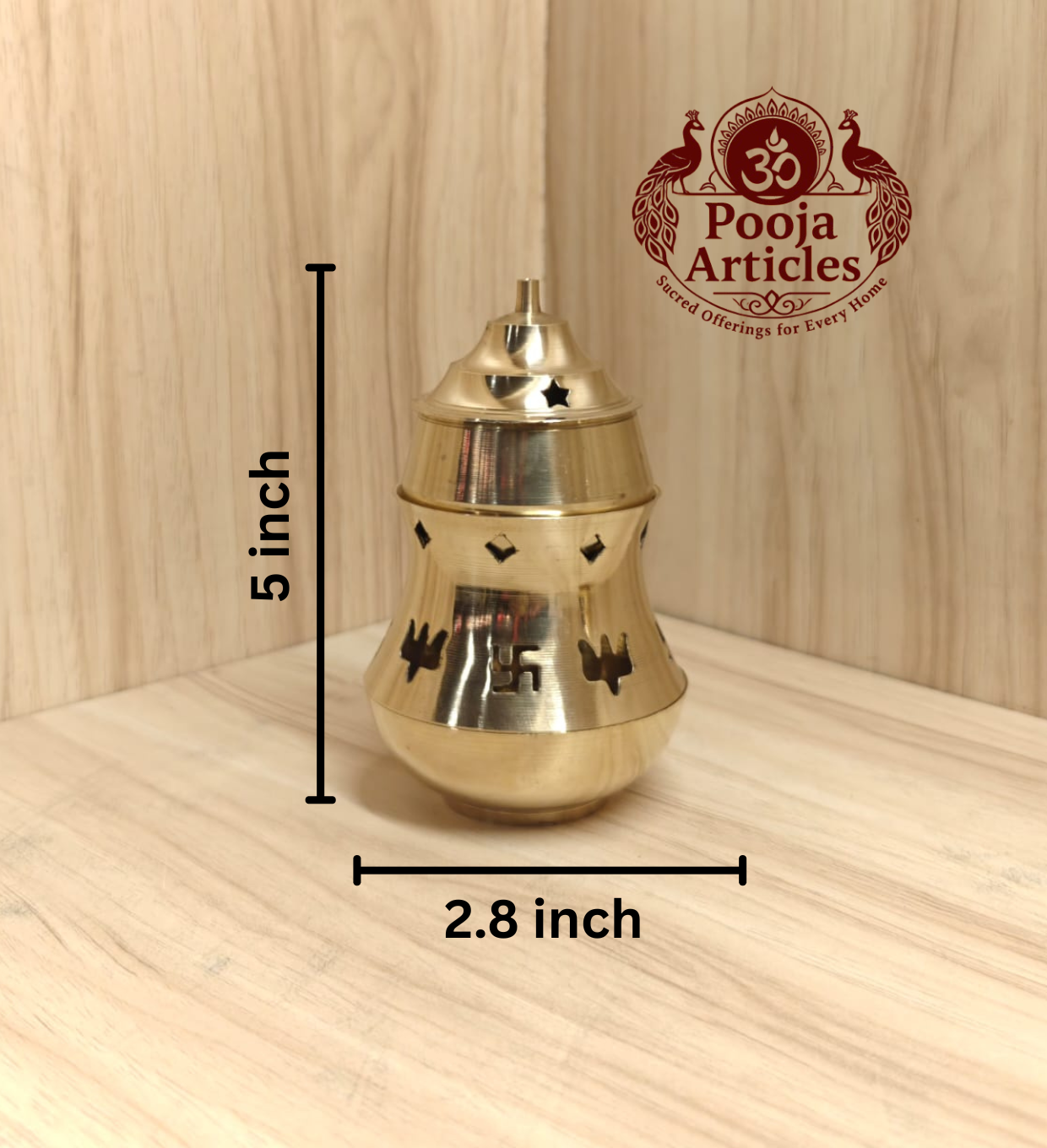 Brass Aroma Incense Camphor Lamp 5 Inch