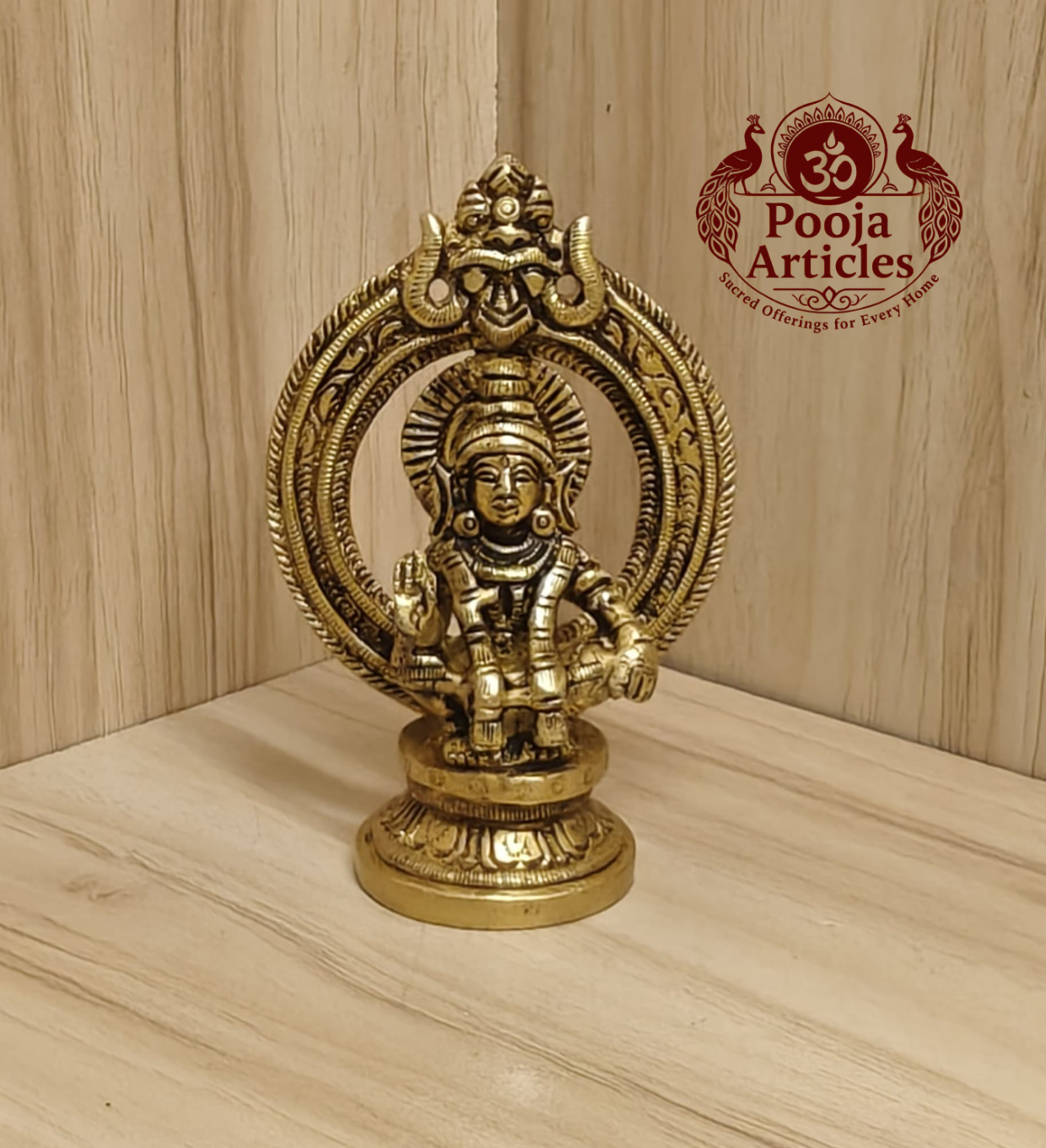 Brass Ayyappan Statue 3.6 Inch