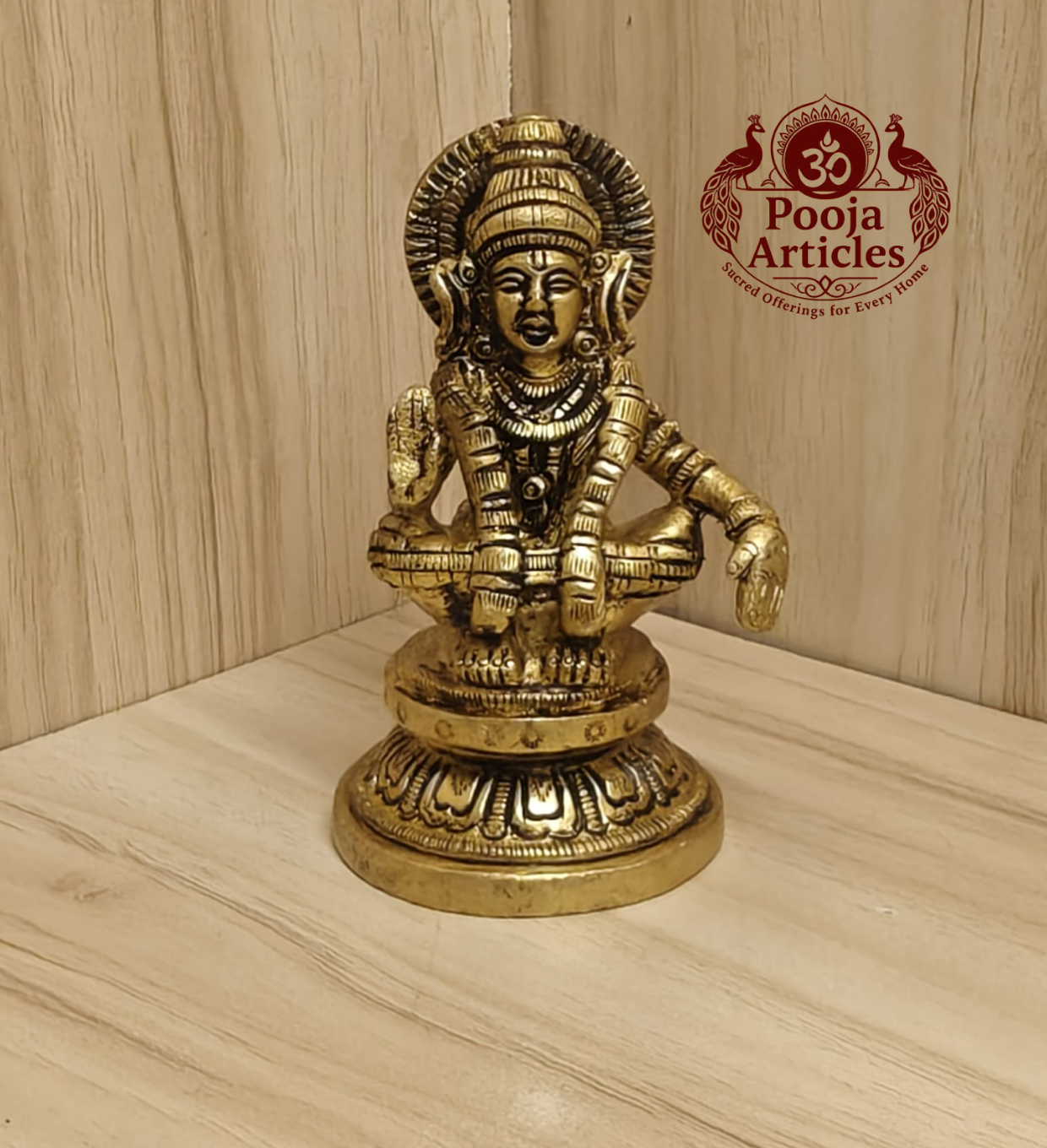 Brass Ayyappan Statue 3.5 Inch