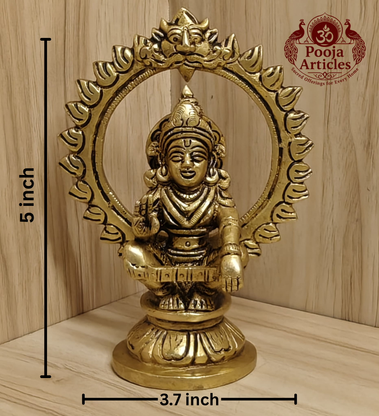 Brass Ayyappan Statue 5 Inch