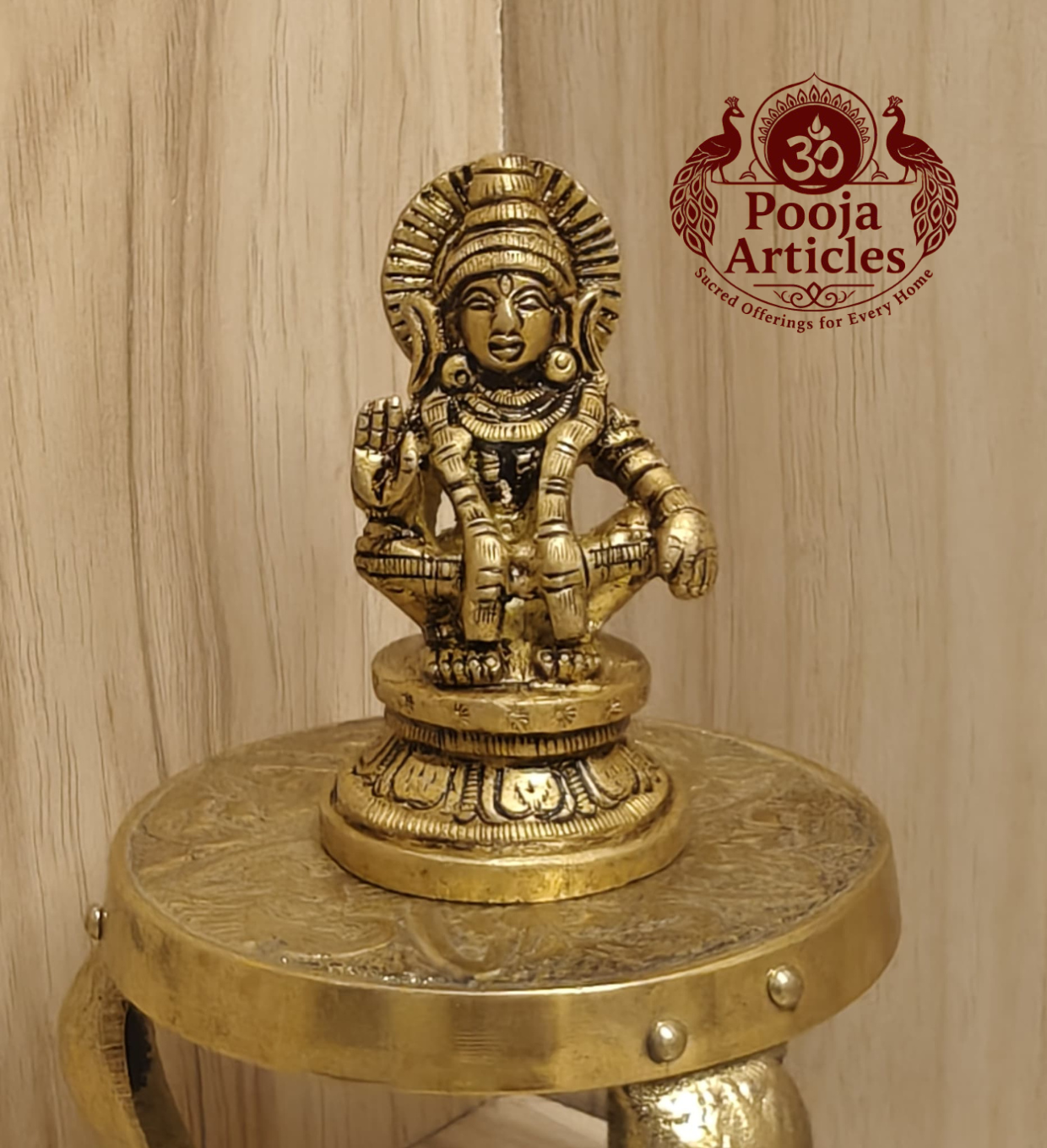 Brass Ayyappan Swami Statue 2.5 Inch