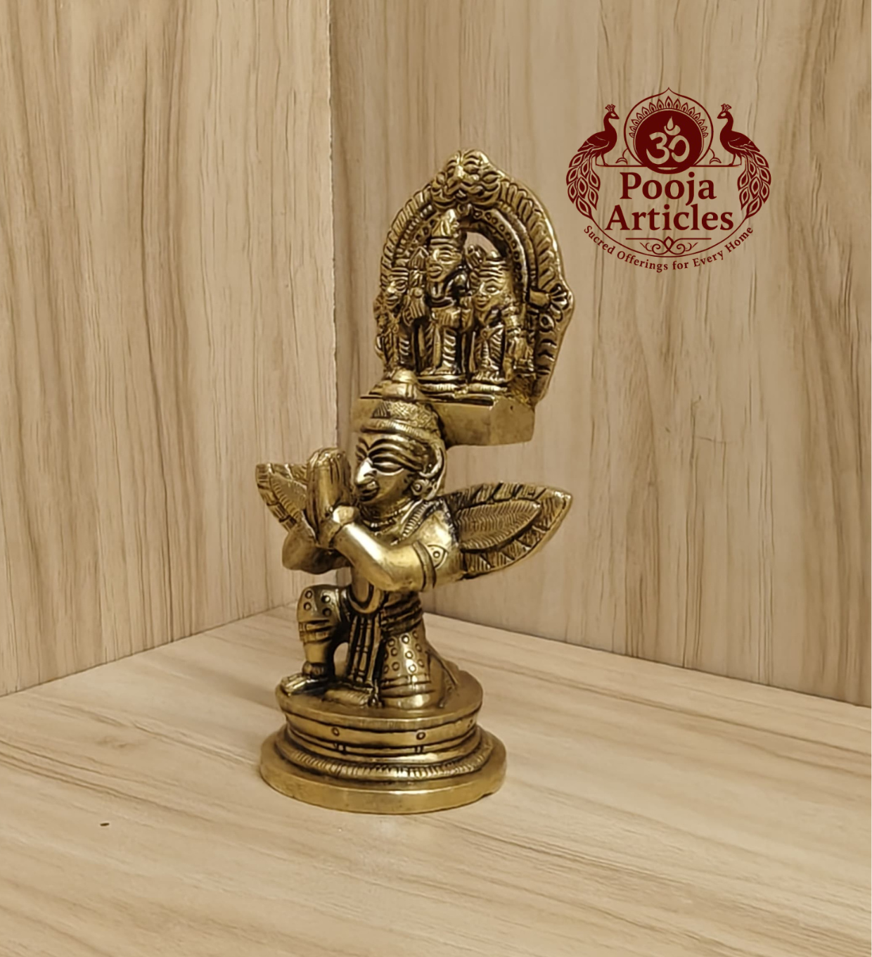 Brass Balaji on Garuda Statue 5 Inch