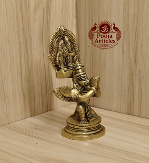 Brass Balaji on Garuda Statue 5 Inch