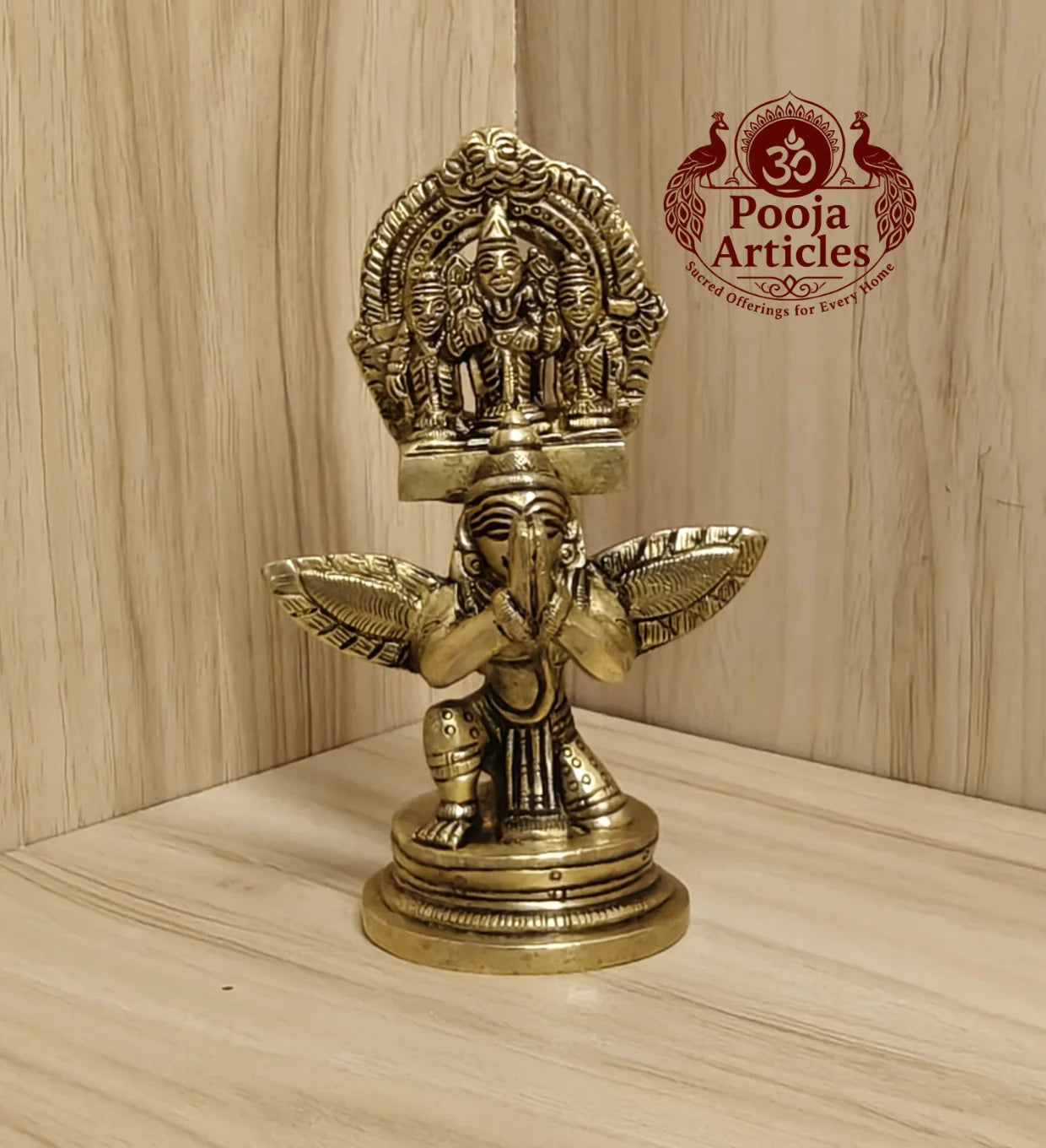 Brass Balaji on Garuda Statue 5 Inch