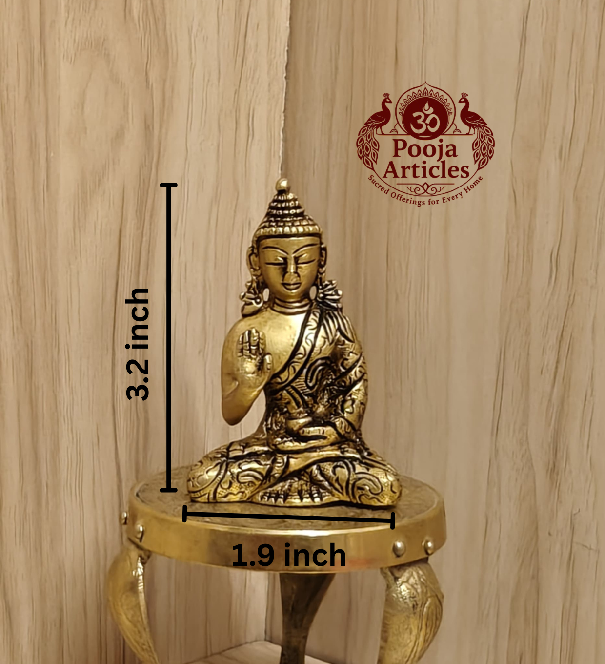Brass Buddha Statue 3.2 Inch
