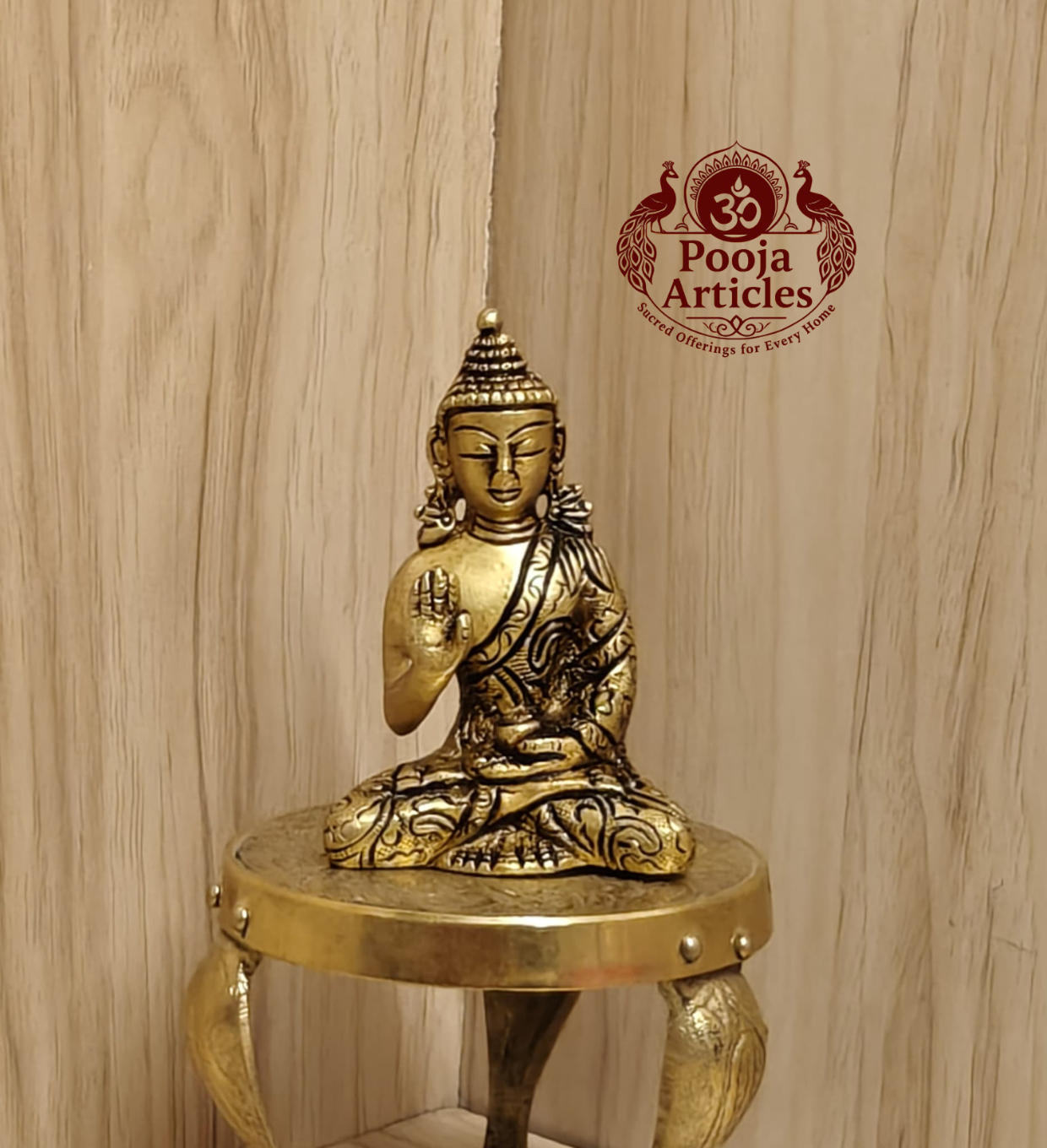 Brass Buddha Statue 3.2-Inch