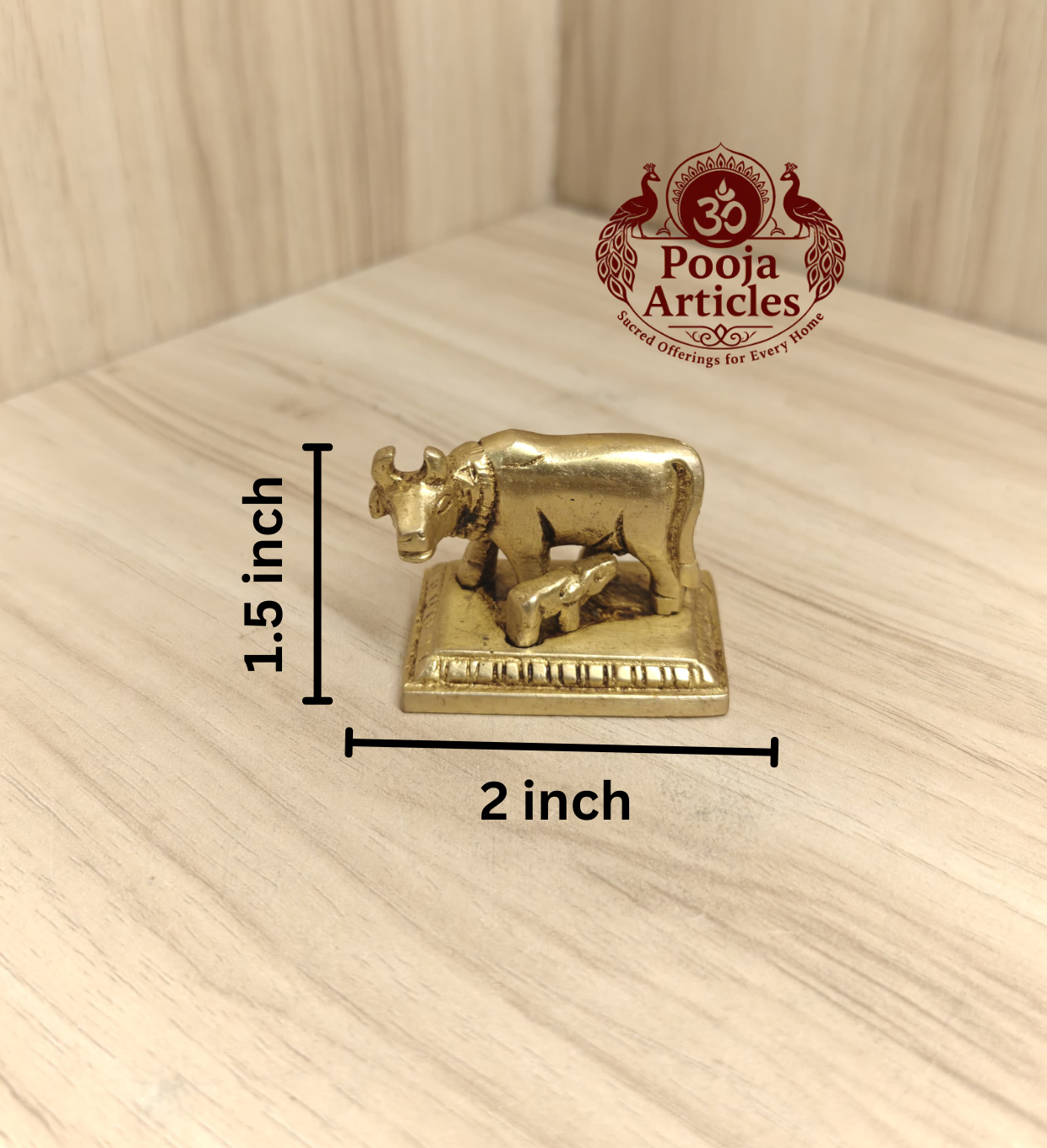 Brass Cow and Calf Idol 1.5 Inch