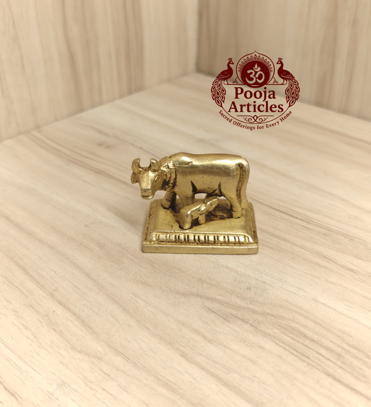 Brass Cow and Calf Idol 1.5 Inch