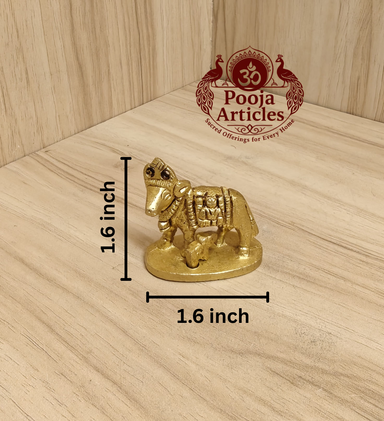 Brass Cow and Calf Idol 1.6 Inch