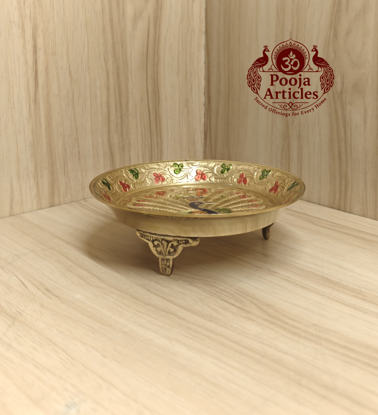Brass Peacock Pin Tray 5.2 Inch