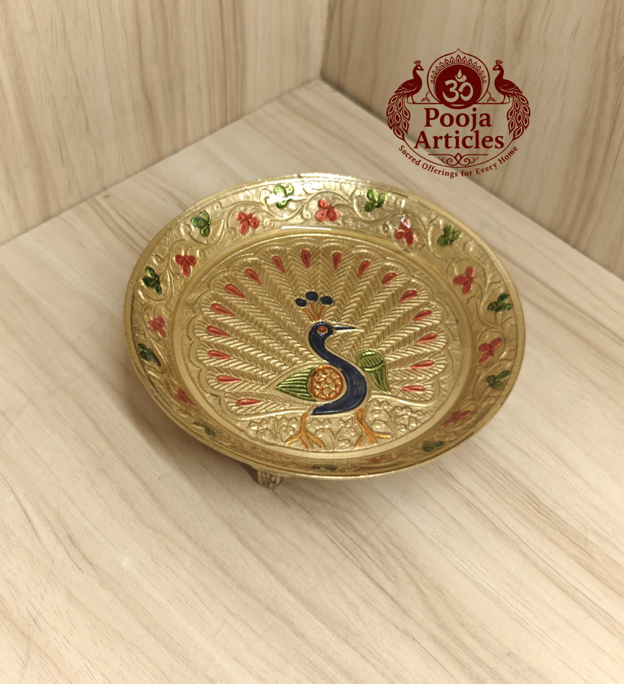 Brass Peacock Pin Tray 5.2 Inch