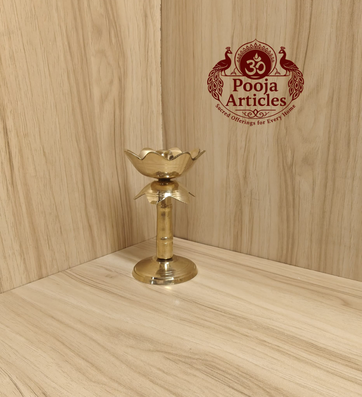 Brass Lotus Diya Stand 4.2 Inch