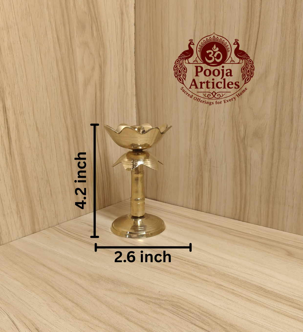 Brass Lotus Diya Stand 4.2 Inch