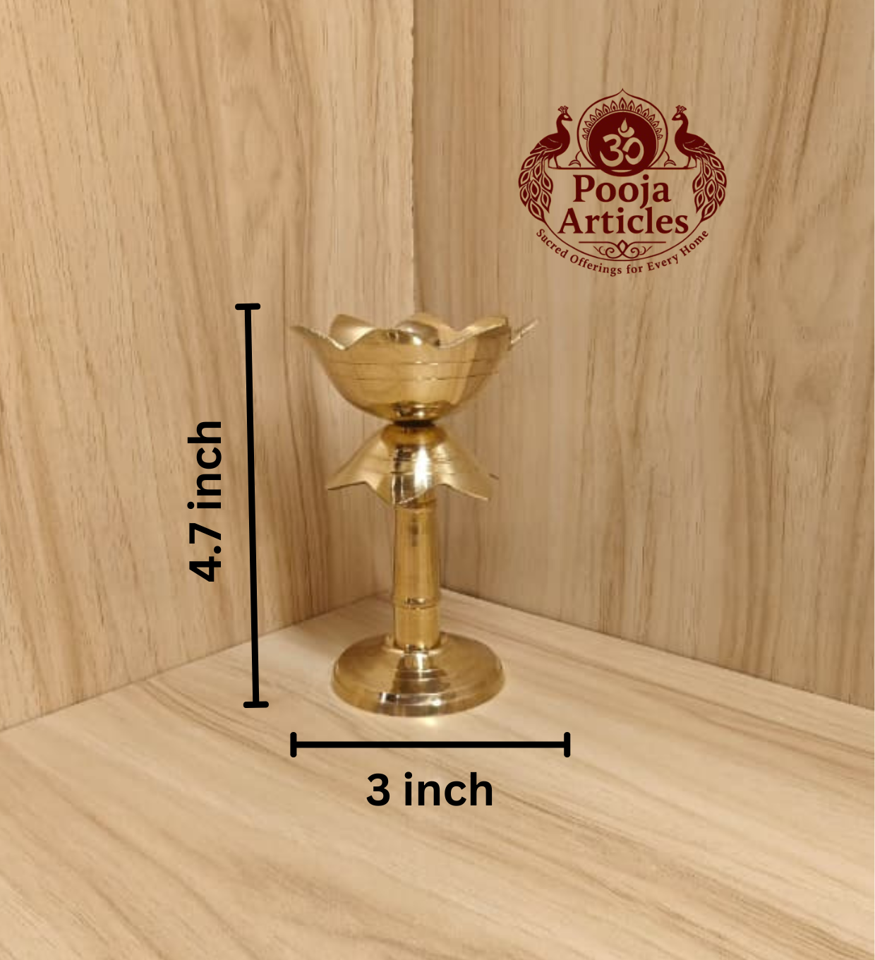 Brass Lotus Diya Stand 4.7 Inch