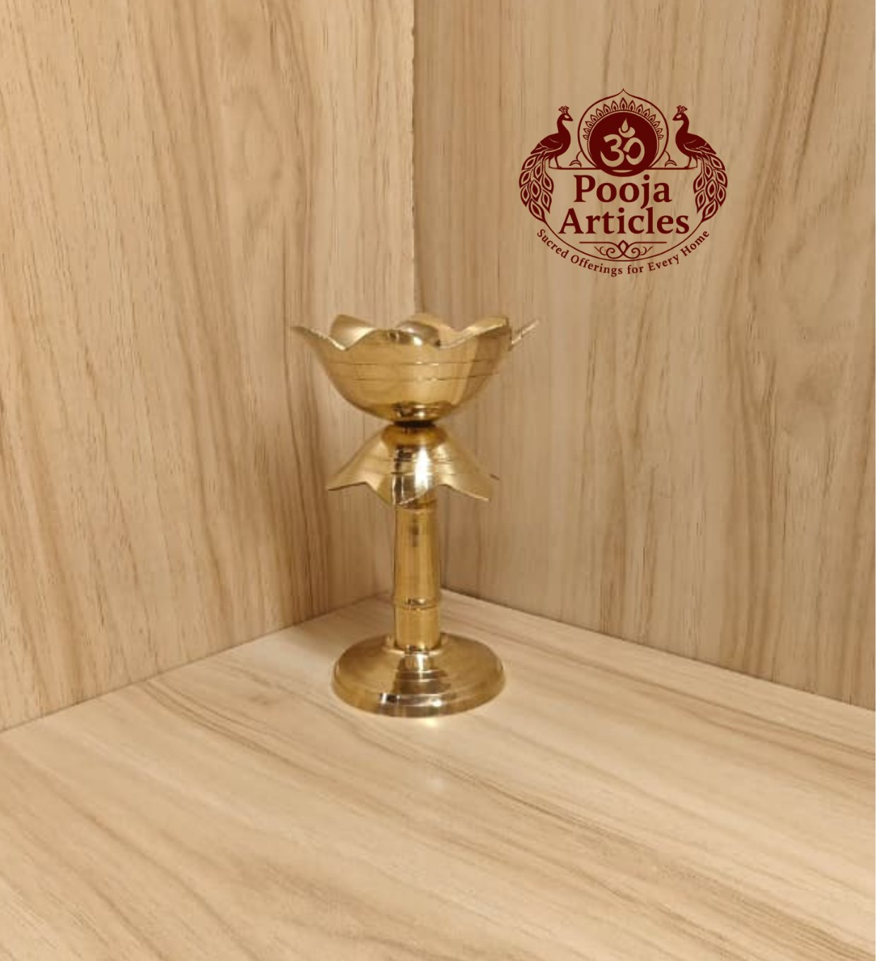 Brass Lotus Diya Stand 4.7 Inch