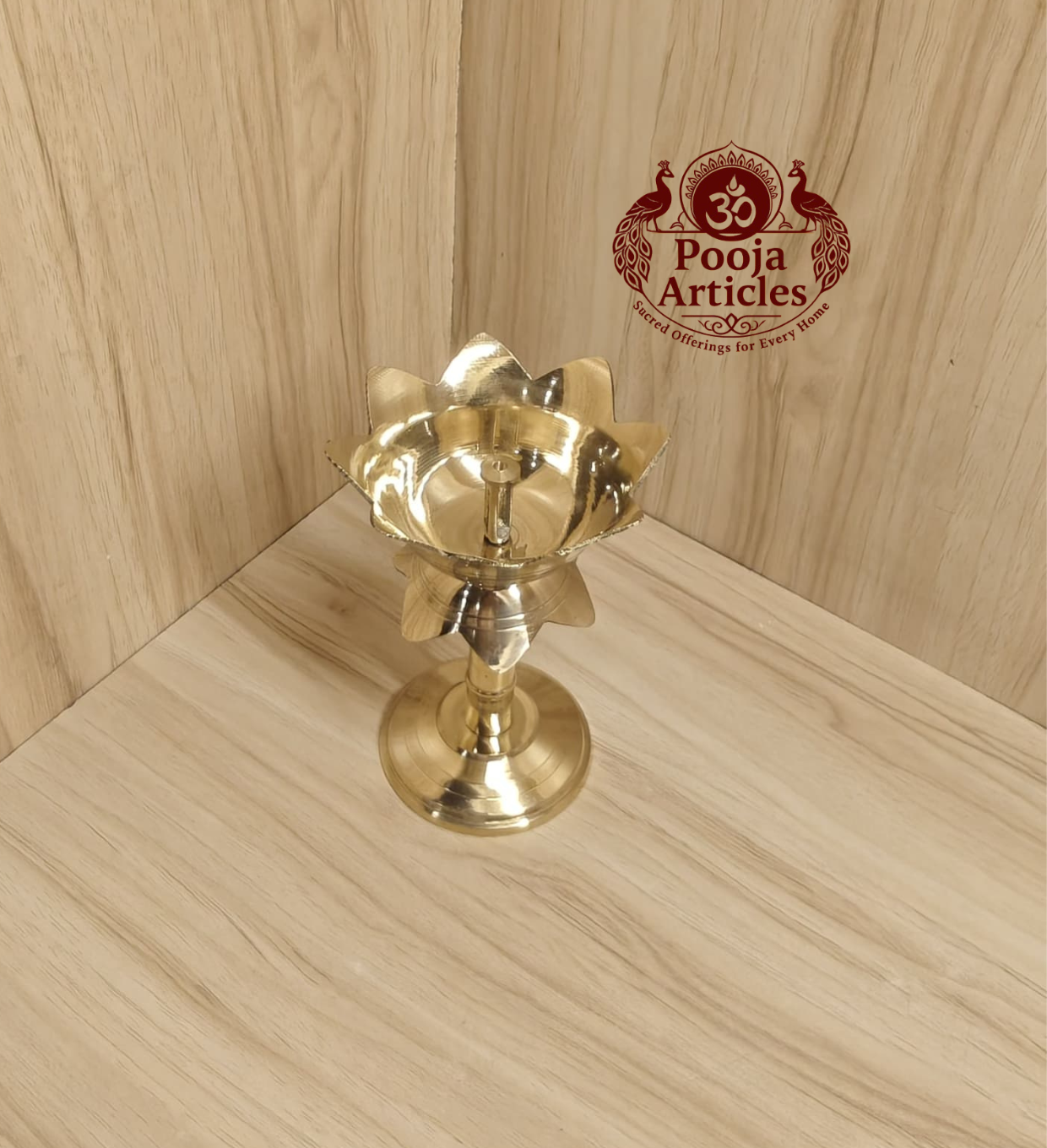 Brass Lotus Diya Stand 5 Inch