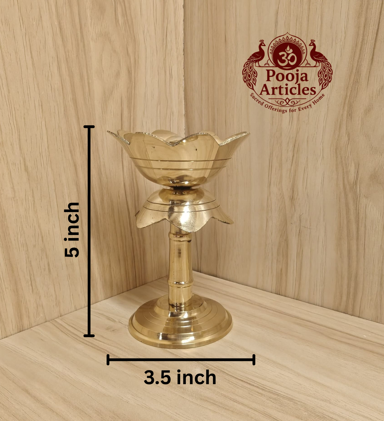 Brass Lotus Diya Stand 5 Inch