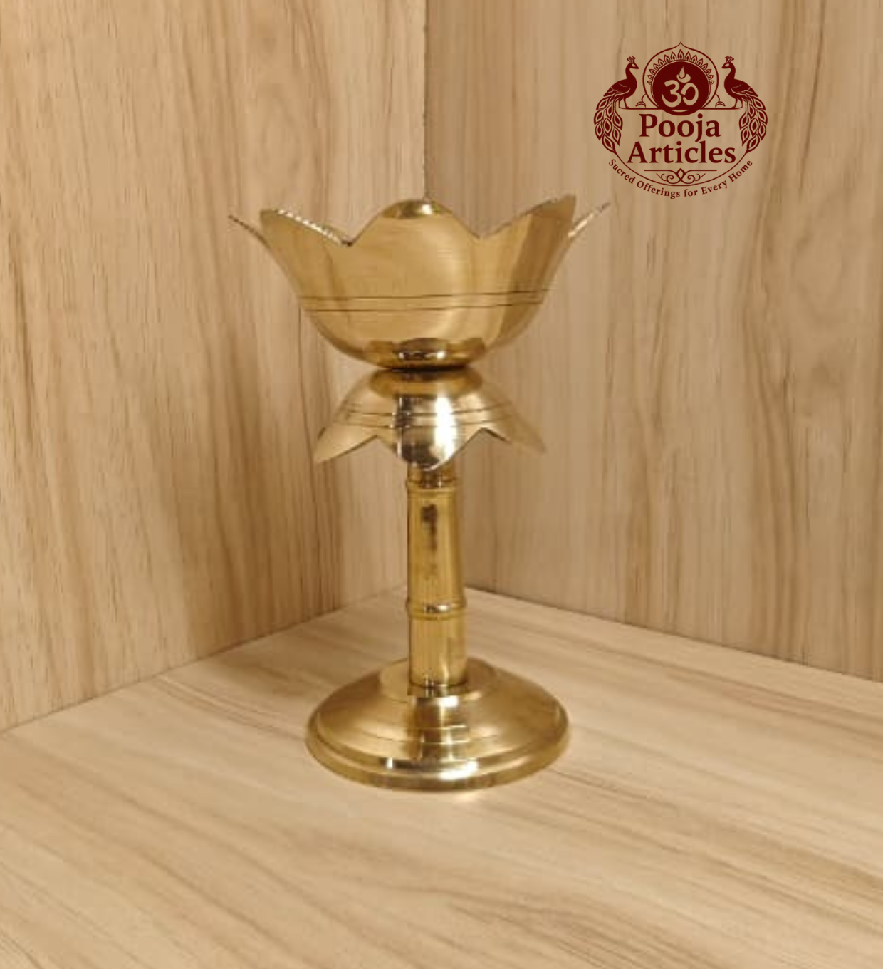 Brass Lotus Diya Stand 6 Inch