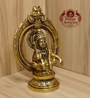 Brass Frame Ayyappan Statue 4.8 Inch