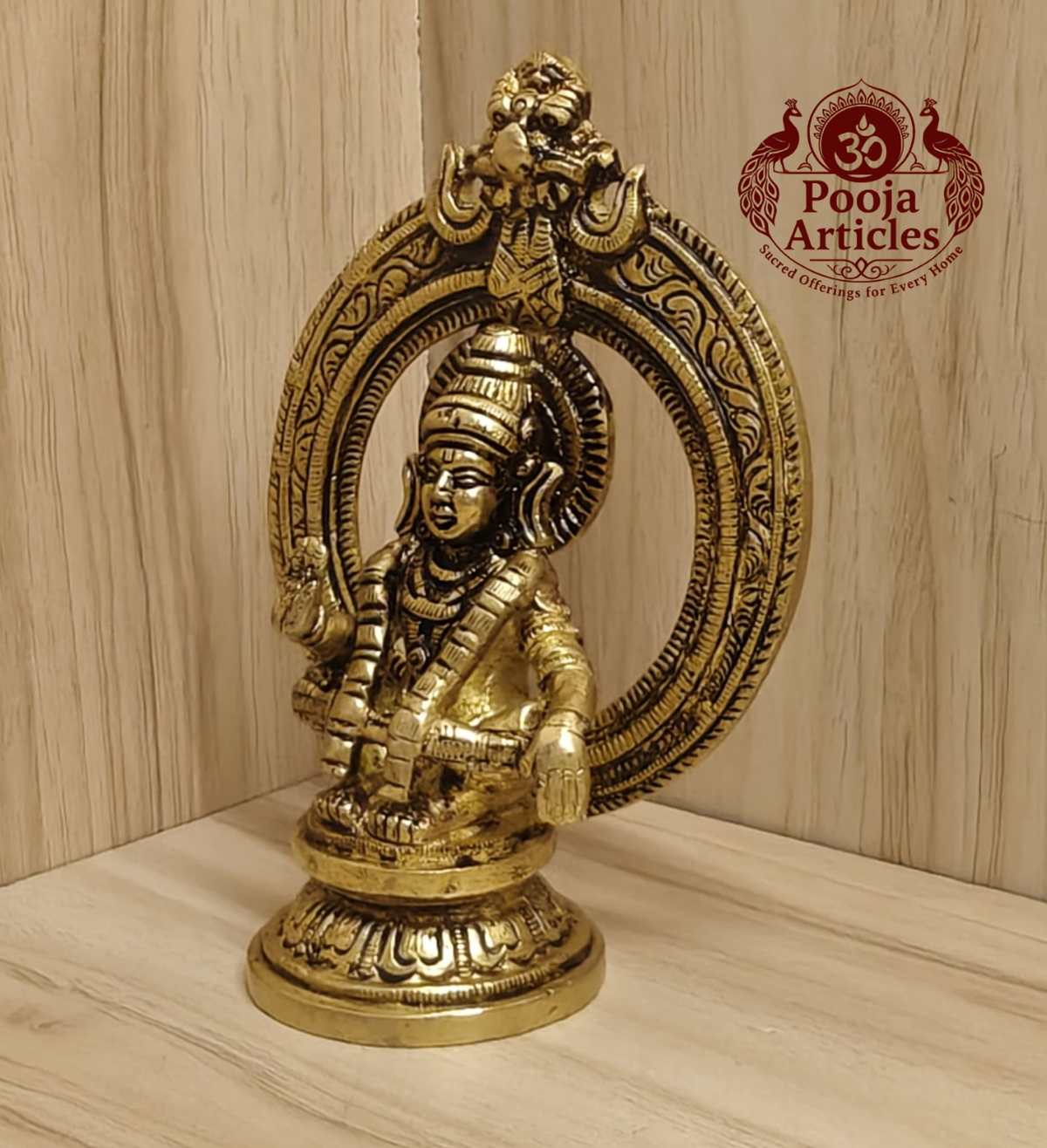 Brass Frame Ayyappan Statue 4.8 Inch