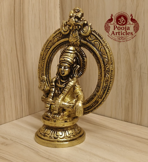 Brass Frame Ayyappan Statue 4.8 Inch