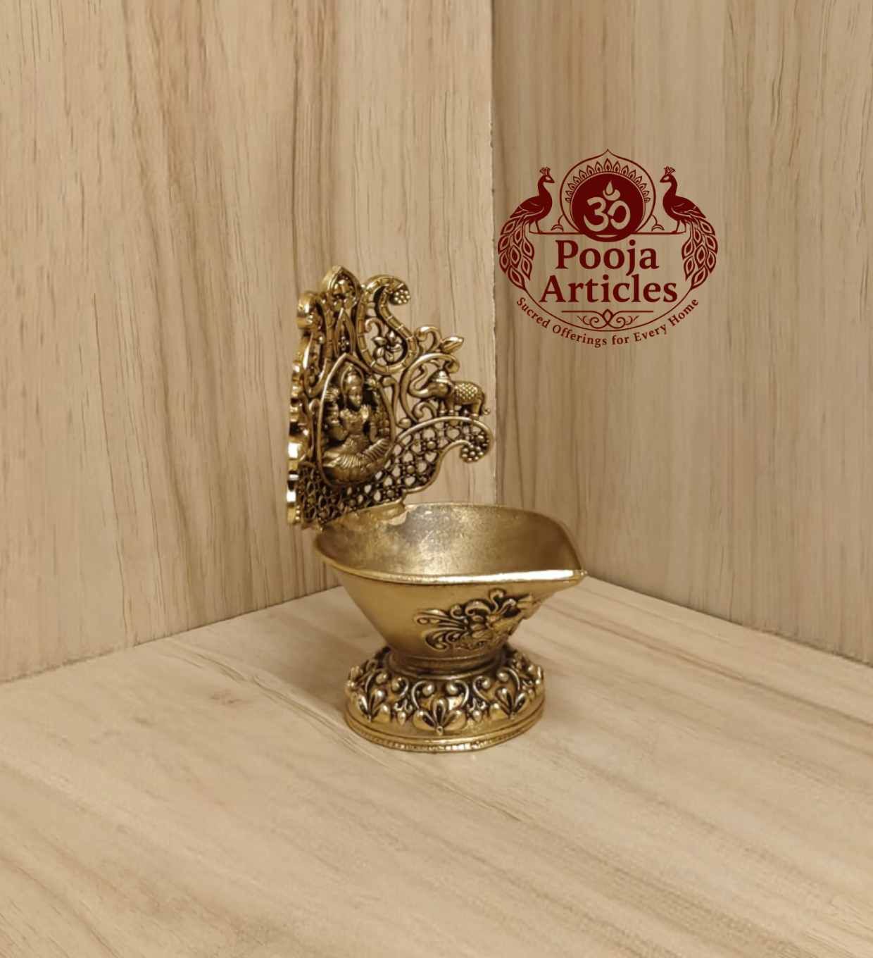 Premium Brass Gaja Lakshmi Vilakku 4 Inch