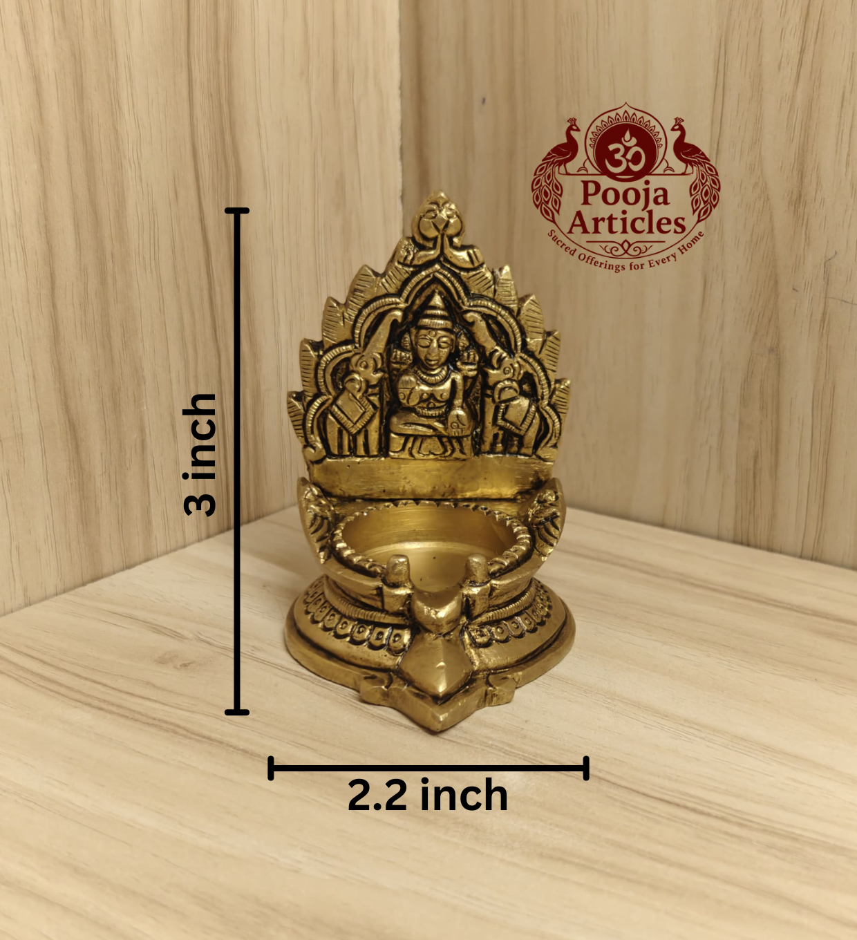 Brass Gajalakshmi Vilakku 3 Inch