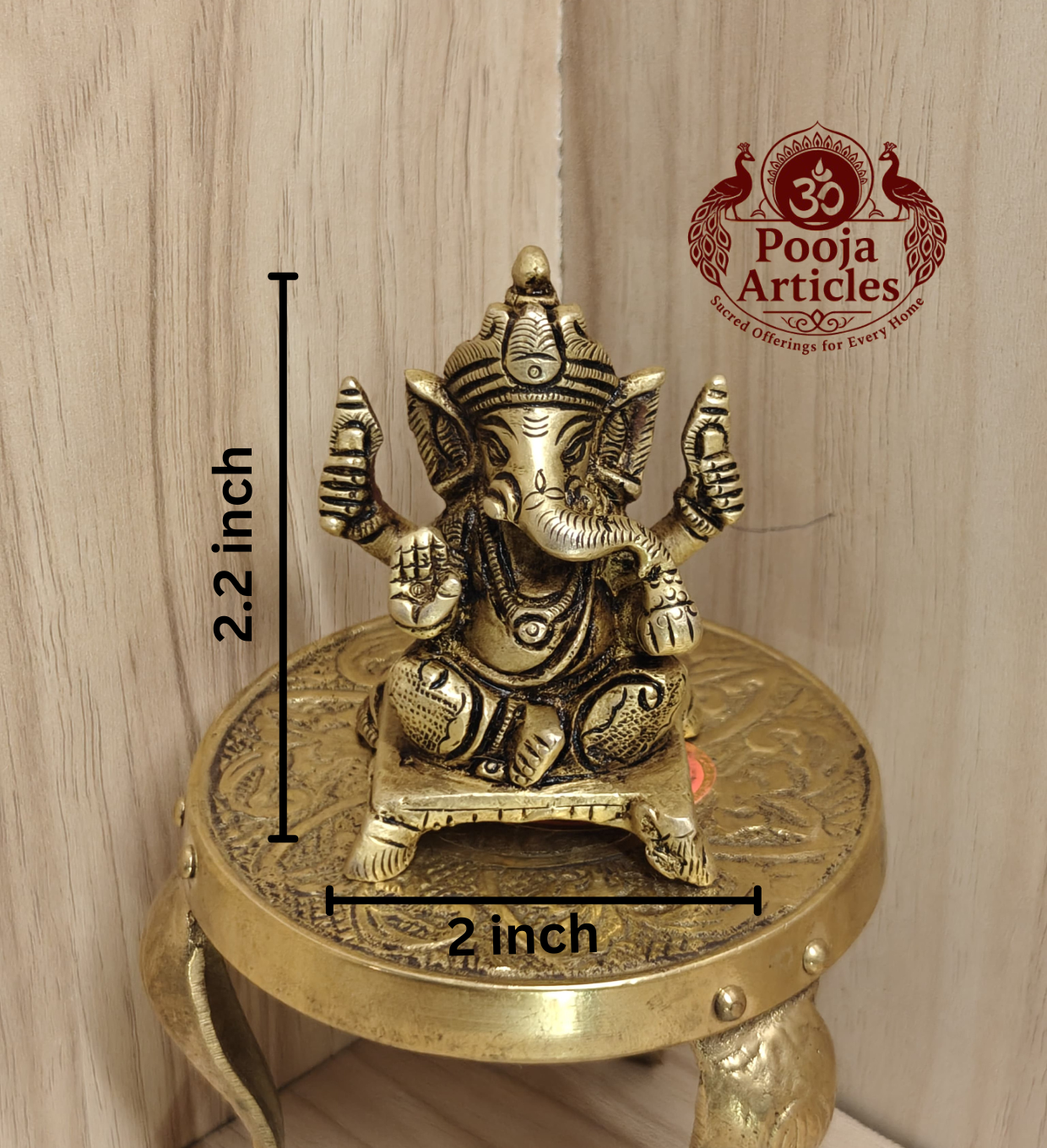 Brass Ganesh Statue 2.2 Inch
