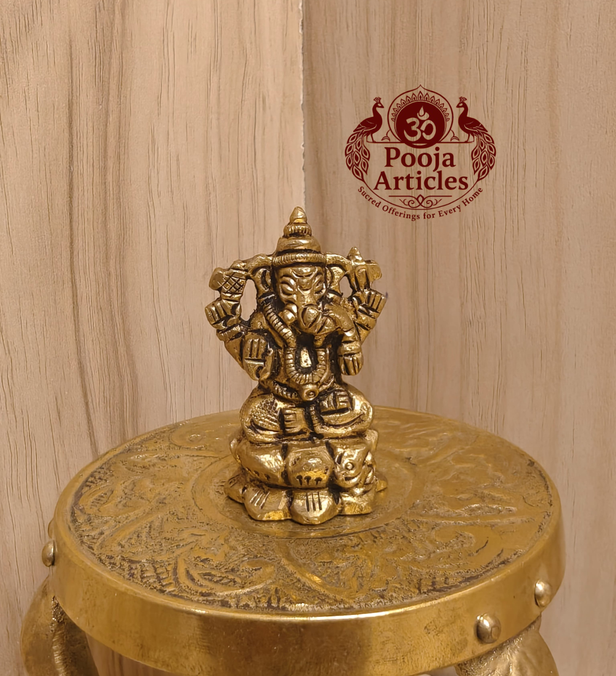 Brass Ganesha Statue 1.7 Inch