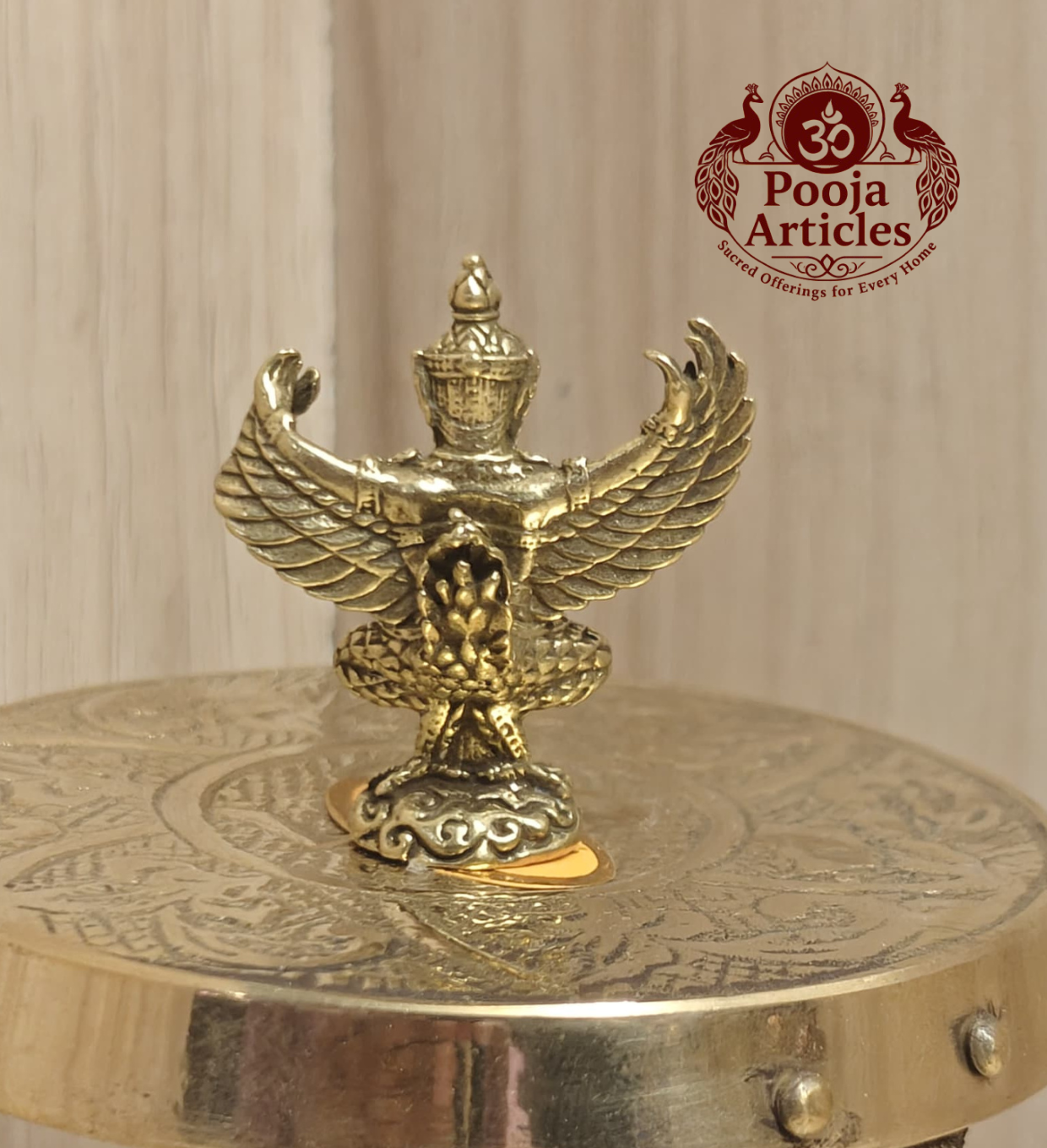 Miniature Brass Garuda Statue 1.5 Inch
