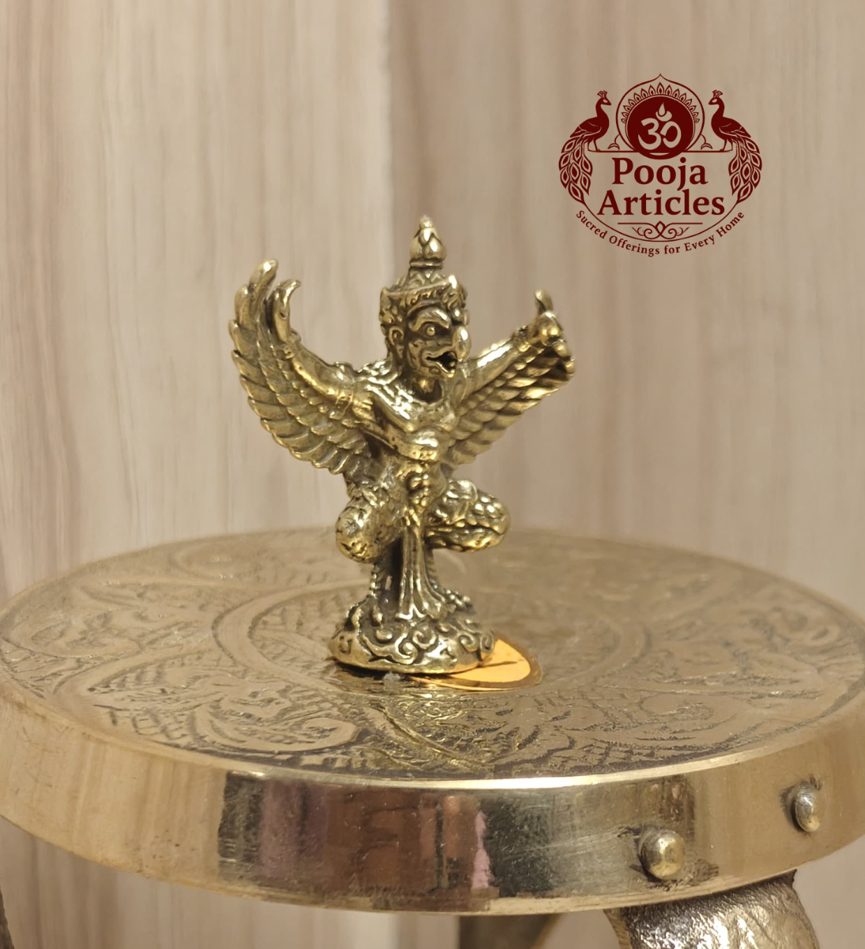 Miniature Brass Garuda Statue 1.5 Inch