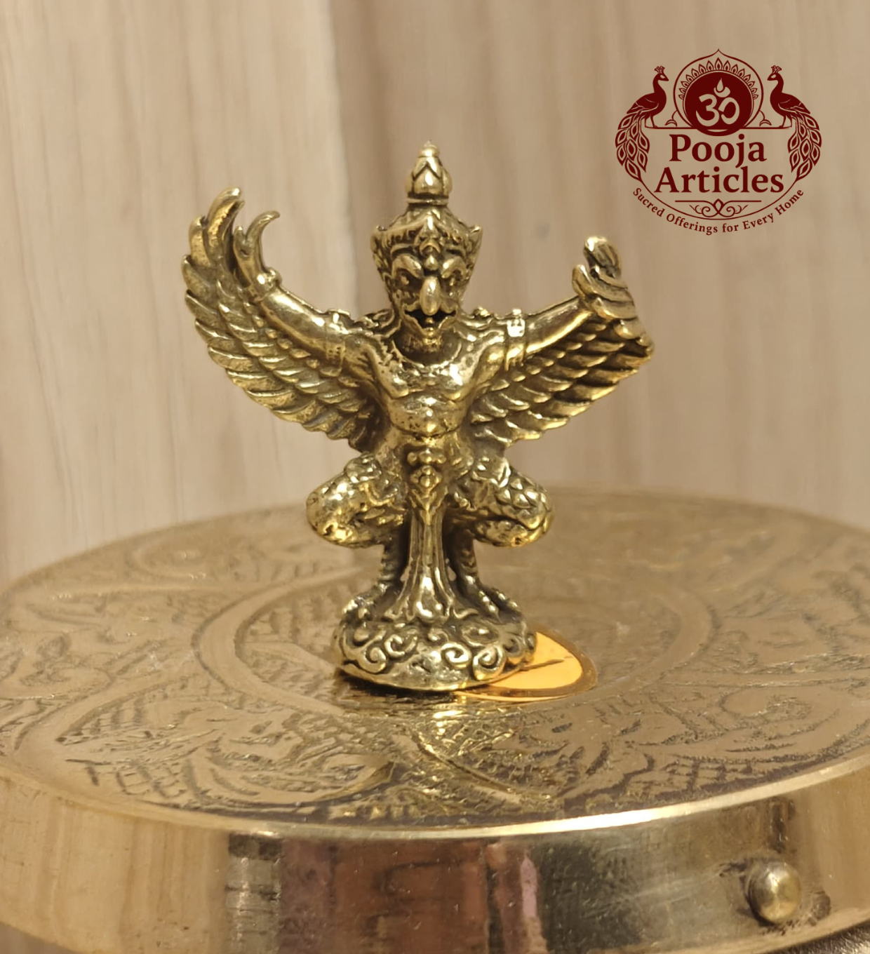 Miniature Brass Garuda Statue 1.5 Inch
