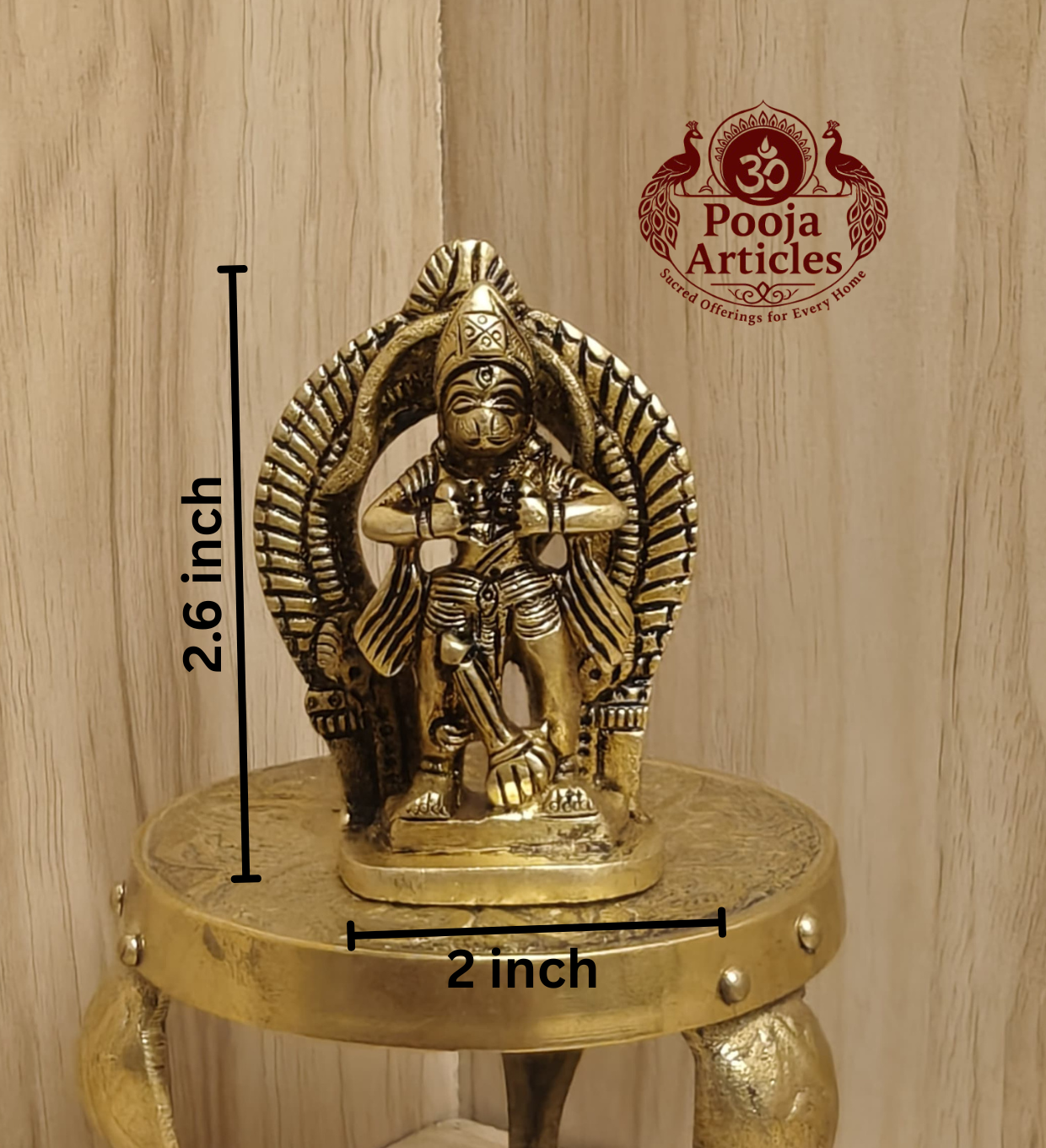 Brass Hanuman Opening Heart Figurine 2.6 Inch