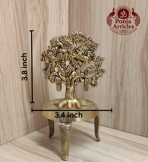 Brass Kalpavriksha Tree 3.8 Inch Pooja Articles