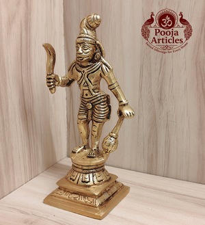 Brass Karuppasamy Statue 6 Inch Pooja Articles