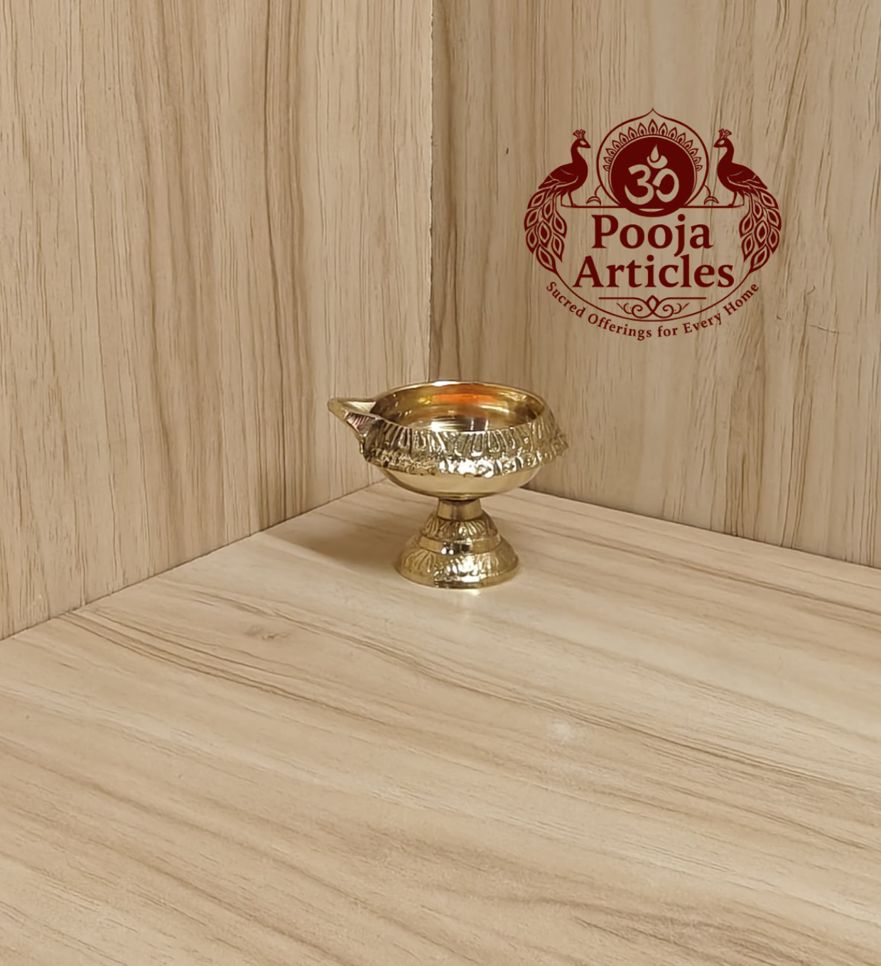 Brass Kubera Deepak Diya on Stand 2 Inch