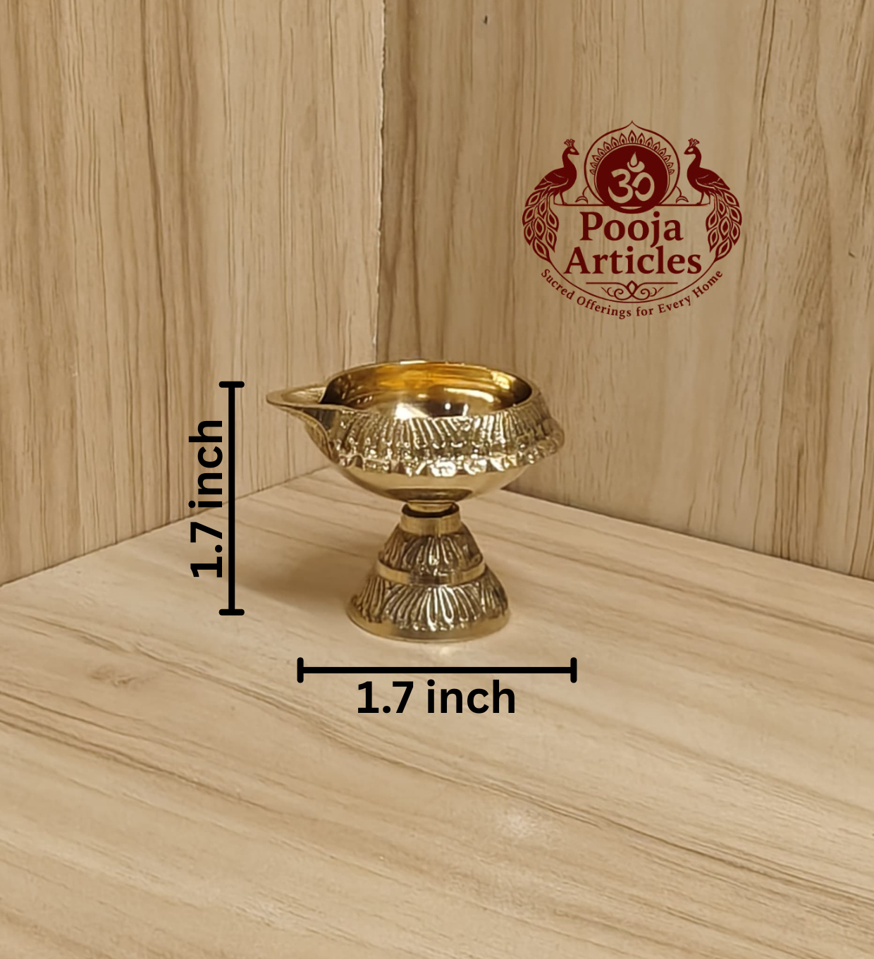 Brass Kubera Diya With Stand 1.7 Inch